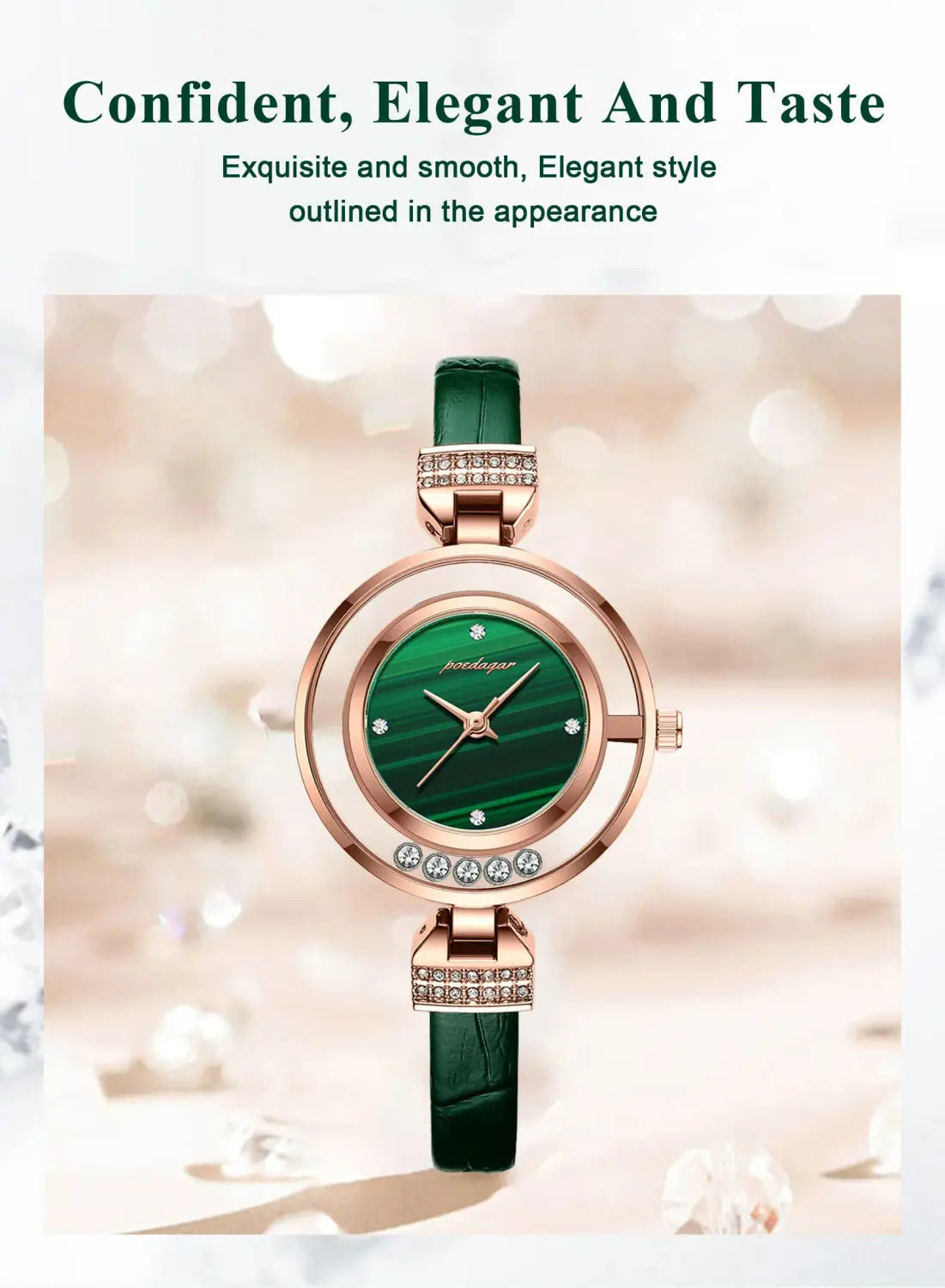 Elegant Rose Gold Watch with for Women Multiple Colors