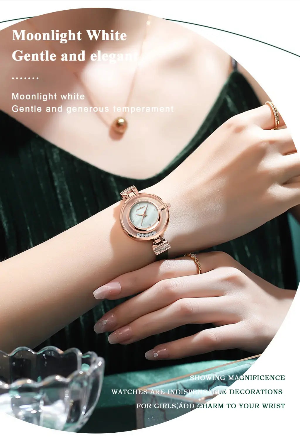 Elegant Rose Gold Watch with for Women Multiple Colors