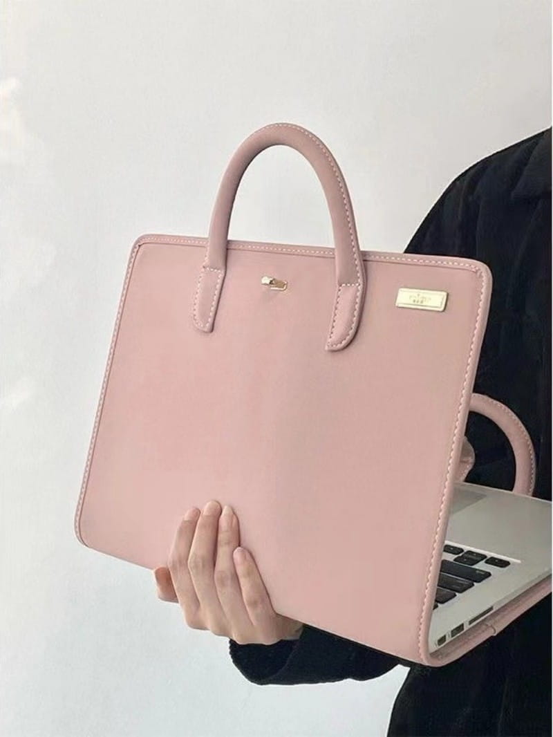 Pink Laptop case in Leather for 14 and 16 inches Protection