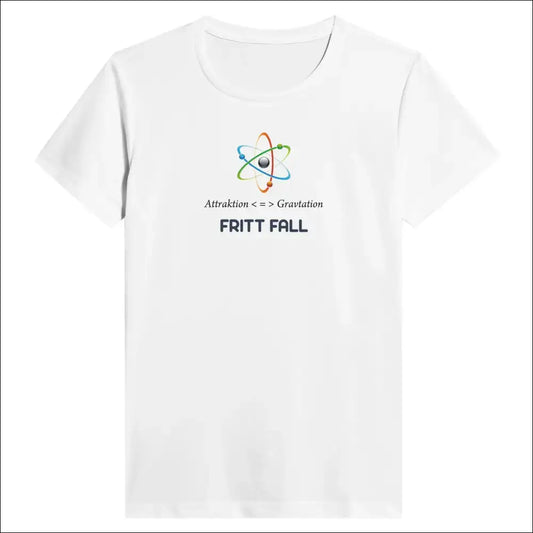 Aktivitets T-shirt Fritt Fall med Atomsymbol - S / Vitt - Print Material