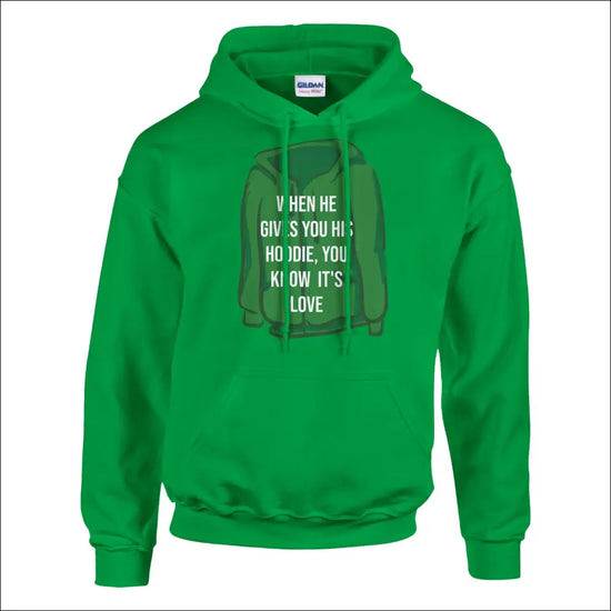 Dejting Hoodie med Budskap för Singlar och Par - S / Irish Green - Print Material