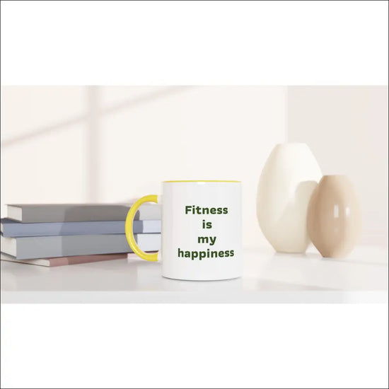 Fitness Mugg med Färgad Kant – Perfekt för Kaffe- och Teentusiaster - Print Material