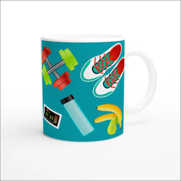 Fitness Mugg med Träning Grafik för Kaffe till Gymmet - Premium Print Material from Picatshirt - Just 229 kr! Shop now at Picatshirt