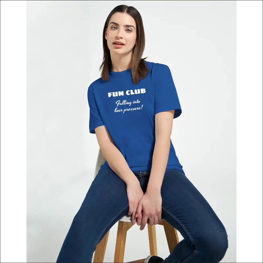 FUN CLUB Falling into Beer Pressure T-shirt för kvinnor - Print Material