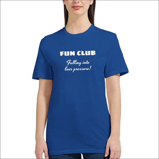 FUN CLUB Falling into Beer Pressure T-shirt för kvinnor - Royal / S - Print Material