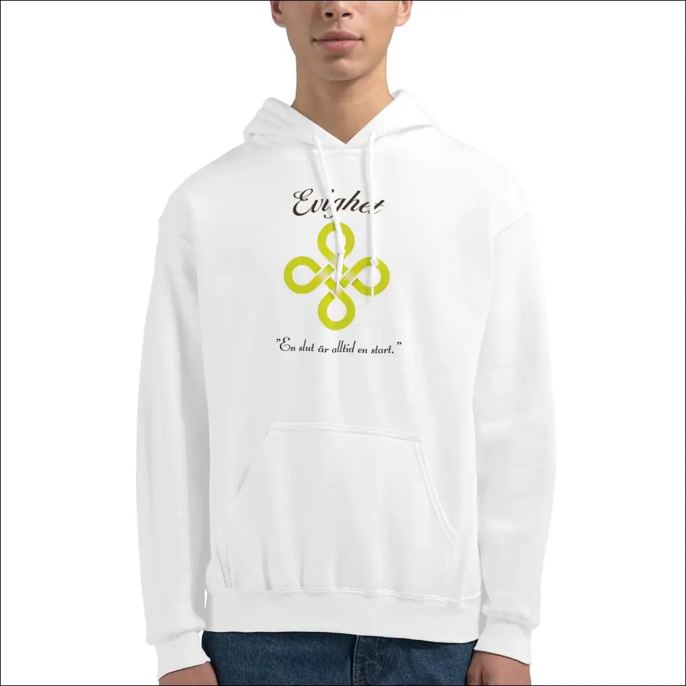 Infinity Style Vit Hoodie med Oändlighetstecken - Print Material