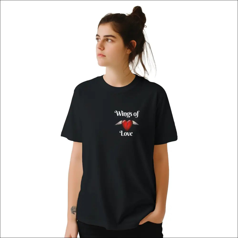 Klassisk T-shirt Wings of Love hjärtat med vingar - Print Material