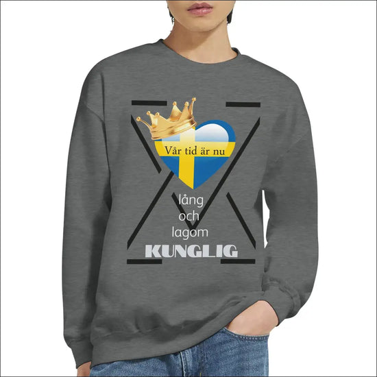 KUNGLIG Unisex Sweatshirt med Svensk Flaggdesign - Print Material