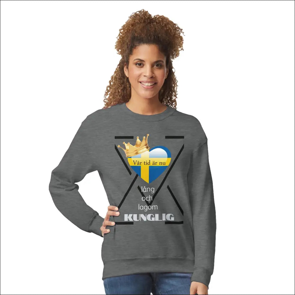 KUNGLIG Unisex Sweatshirt med Svensk Flaggdesign - Print Material