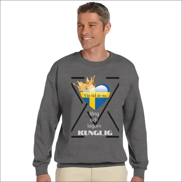 KUNGLIG Unisex Sweatshirt med Svensk Flaggdesign