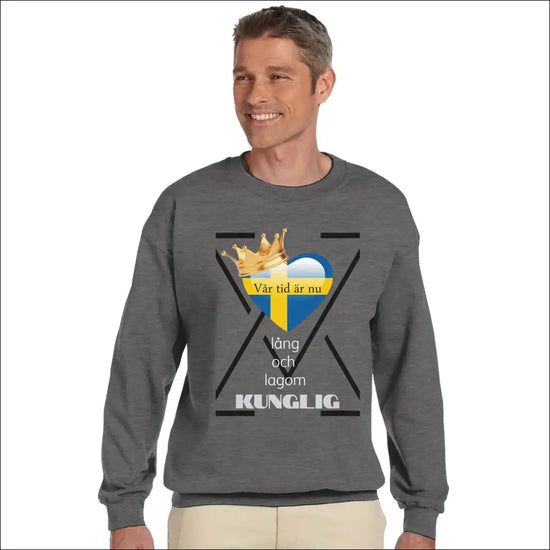 KUNGLIG Unisex Sweatshirt med Svensk Flaggdesign - S - Print Material