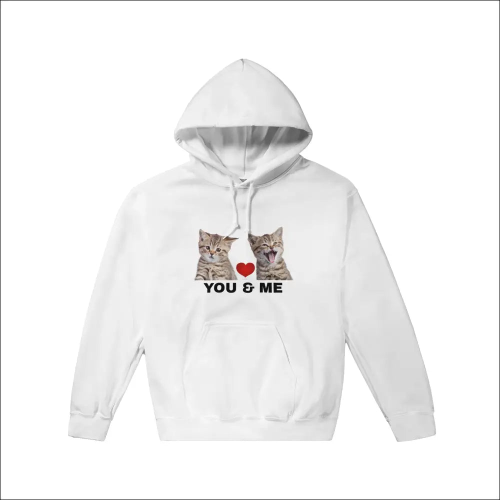 Mjuk Hoodie med Katter och Du & Jag Text - Print Material