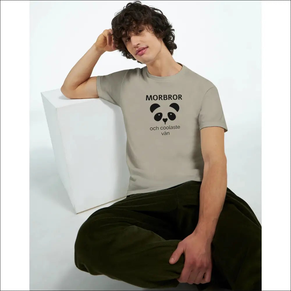 Morbror T-shirt med Panda Motiv | Klassisk Passform - Print Material