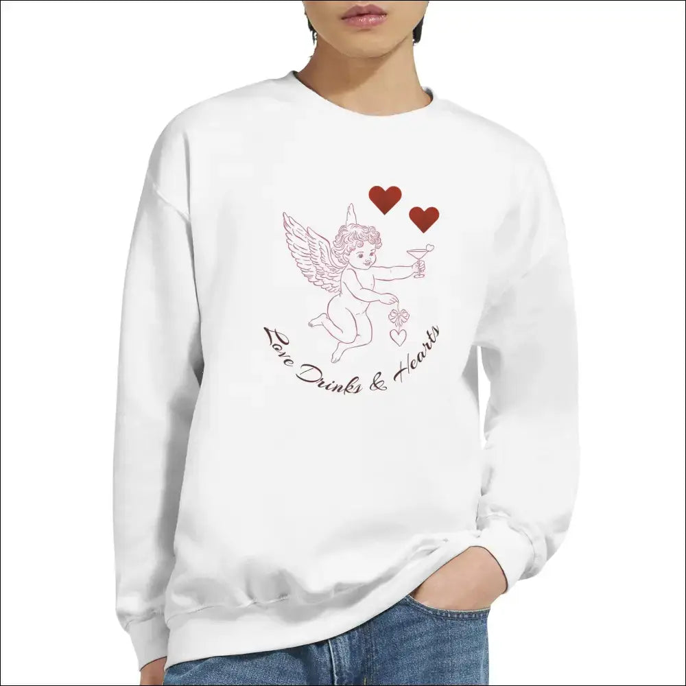 Romantisk sweatshirt med Cupid och hjärtan - Print Material