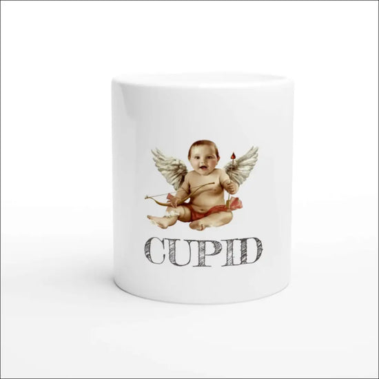 Vit keramisk 11 oz vattenmugg till kök &  badrum - Baby Cupid - Premium Print Material from Picatshirt - Just 220 kr! Shop now at Picatshirt